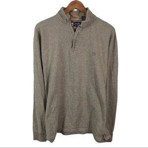 B7 Mens Chaps Ralph Lauren Half ZIP Sweatshirt w Elbow Patches XLT Tall